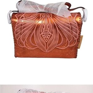 Patricia Nash handbag leather new Rose Gold shoulders bag